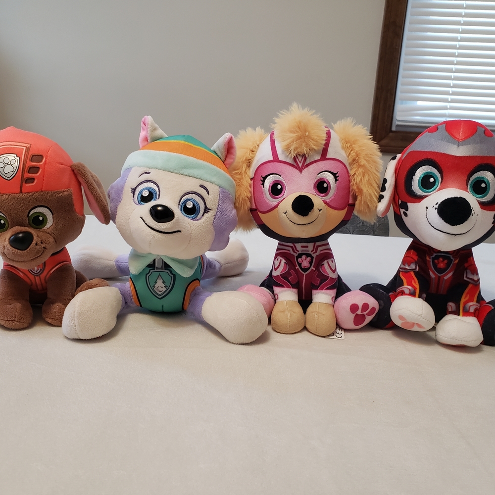 Paw Patrol Plush Set - Red, Pink, Blue, Brown